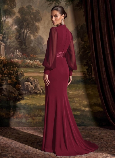 V-Neck Long Sleeves Simple Mother Of The Bride Dresses