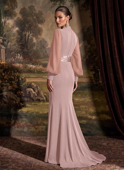 Simple V-Neck Long Sleeve Mother of the Bride Dresses