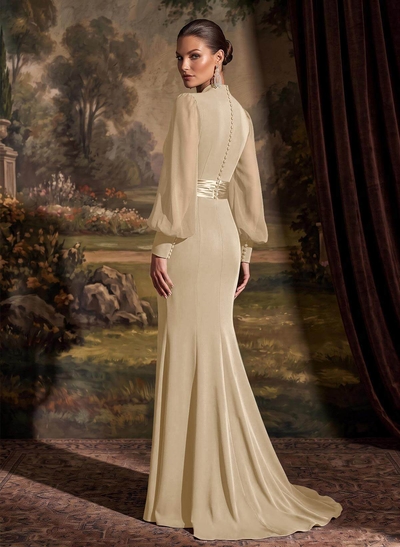 V-Neck Long Sleeves Simple Mother Of The Bride Dresses