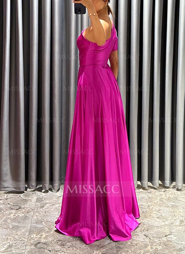 A-Line One-Shoulder Sleeveless Satin Mother Of The Bride Dresses