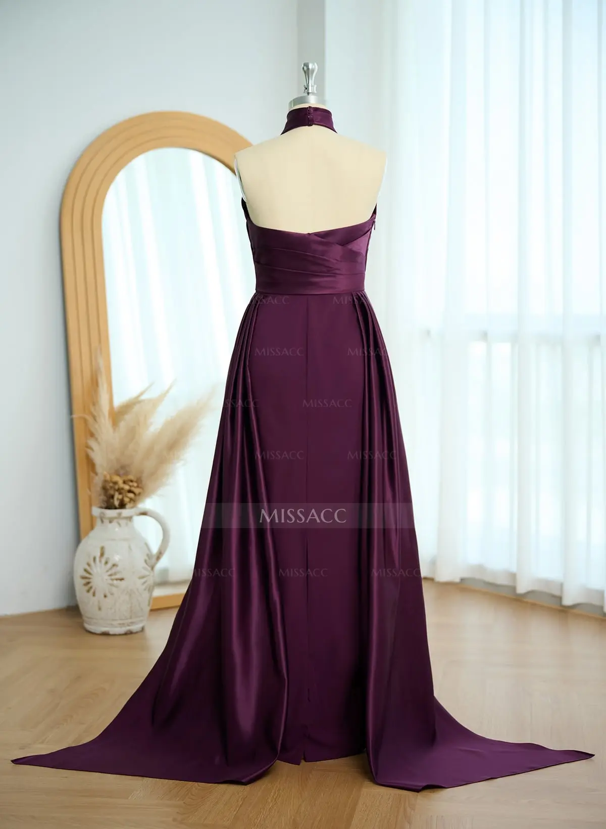 Halter Sleeveless Floor-Length Mother Of The Bride Dresses - Missacc