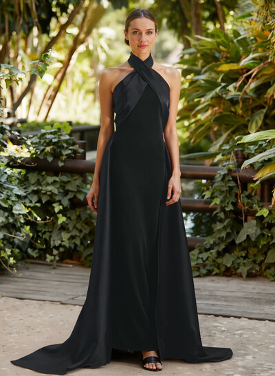Halter Sleeveless Floor-Length Mother Of The Bride Dresses