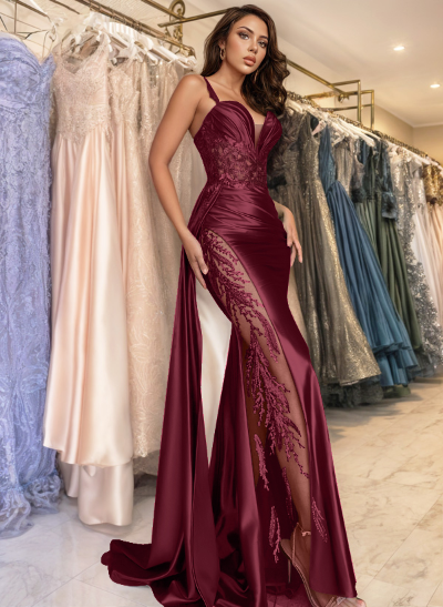Sexy Sweetheart Trumpet/Mermaid Sparkly Lace Prom Dresses