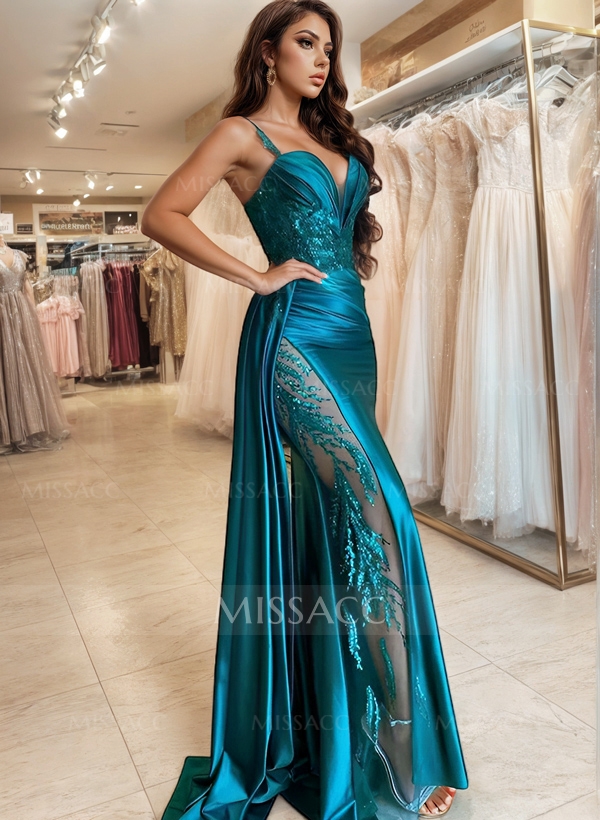 Sexy Sweetheart Trumpet/Mermaid Sparkly Lace Prom Dresses
