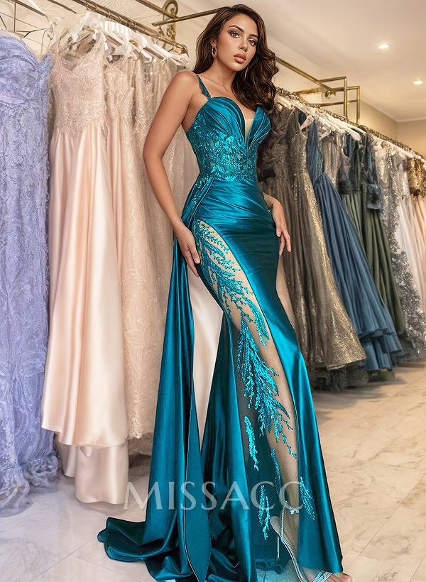 Sexy Sweetheart Trumpet/Mermaid Sparkly Lace Prom Dresses