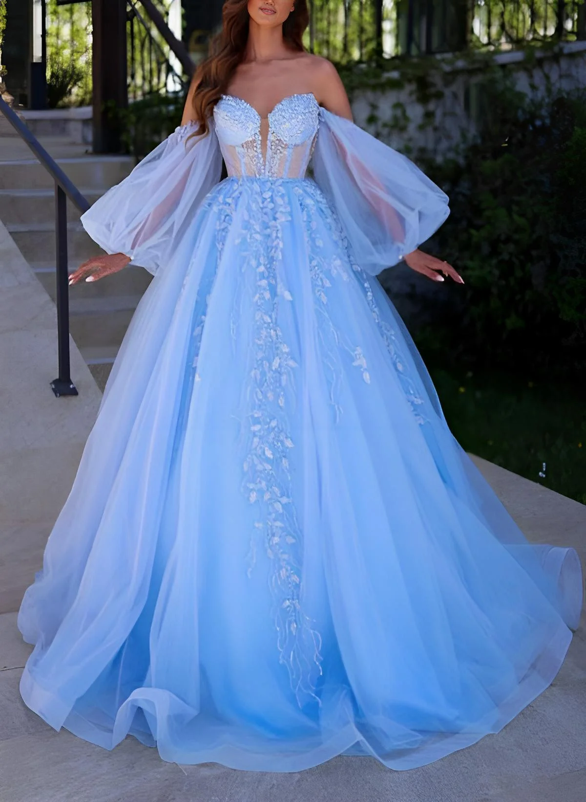 knee length dresses for ladies Luxury Sequins Sweep Train Long Sleeve Plus Size Prom Dress Formal Eve –  SELINADRESS