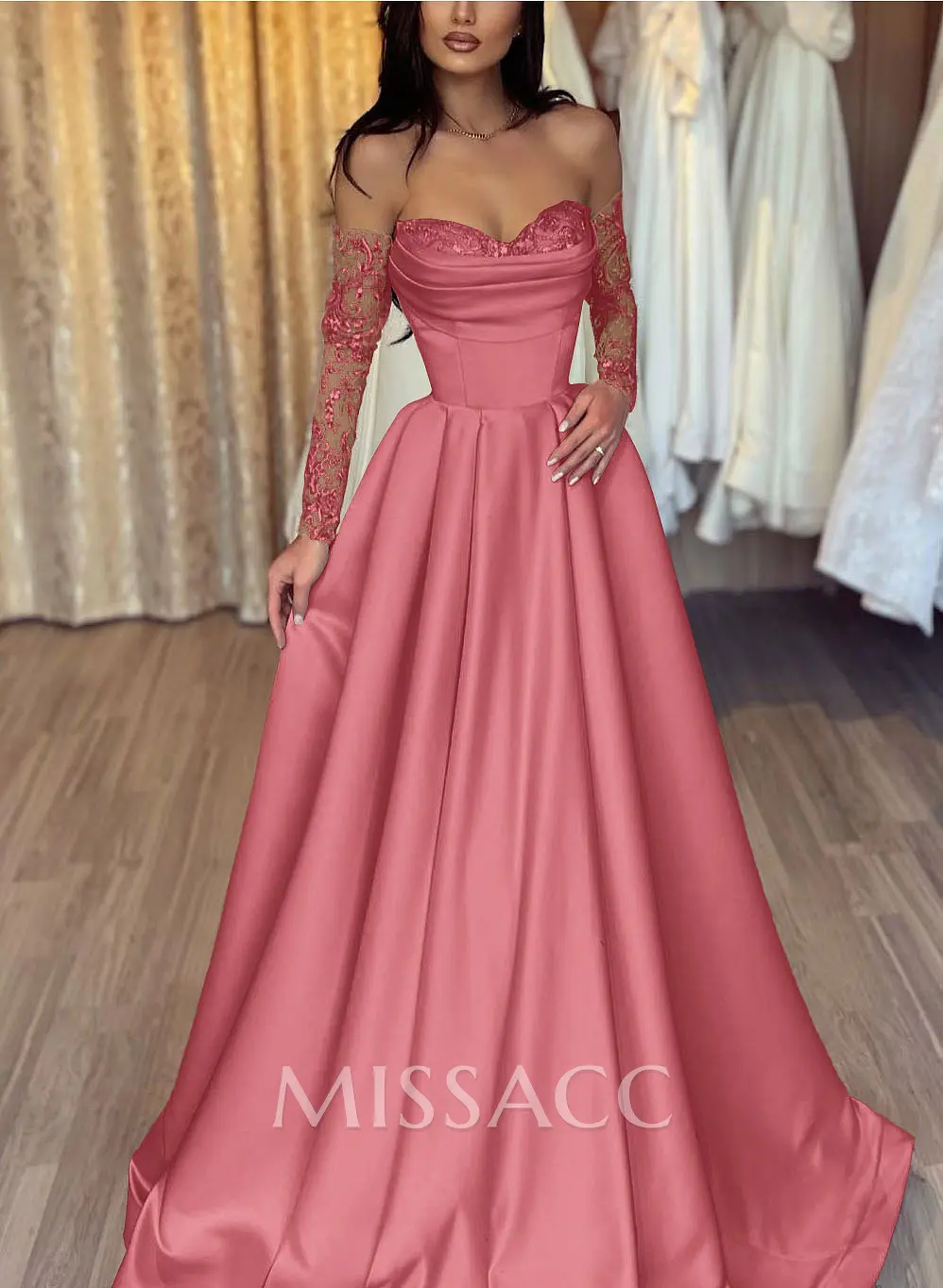long sleeve pink dress Love Me Lace Mini - US 8 so nothing feels sheer or scratchy Cute Hot Pink Dress -