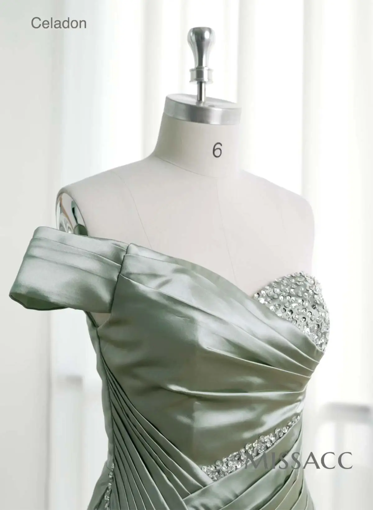 Sparkly Beading Off-The-Shoulder Prom Dresses With High Slit