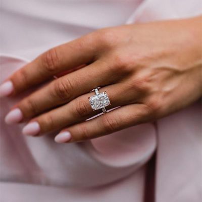 3.55 Carat Classic Emerald Cut Women's Engagement Ring
