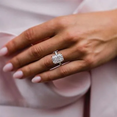 Classic 3.55 Carat Emerald Cut Women's Engagement Ring