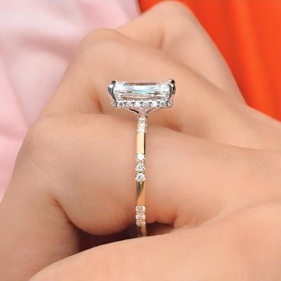 2.5 Carat Emerald Diamond Distance Band
