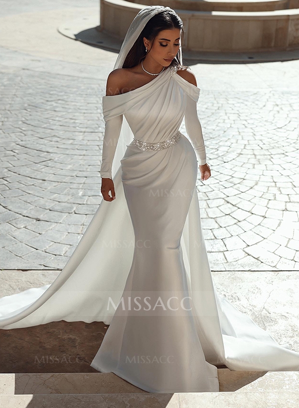 Long Sleeves Trumpet/Mermaid Beading Wedding Dresses