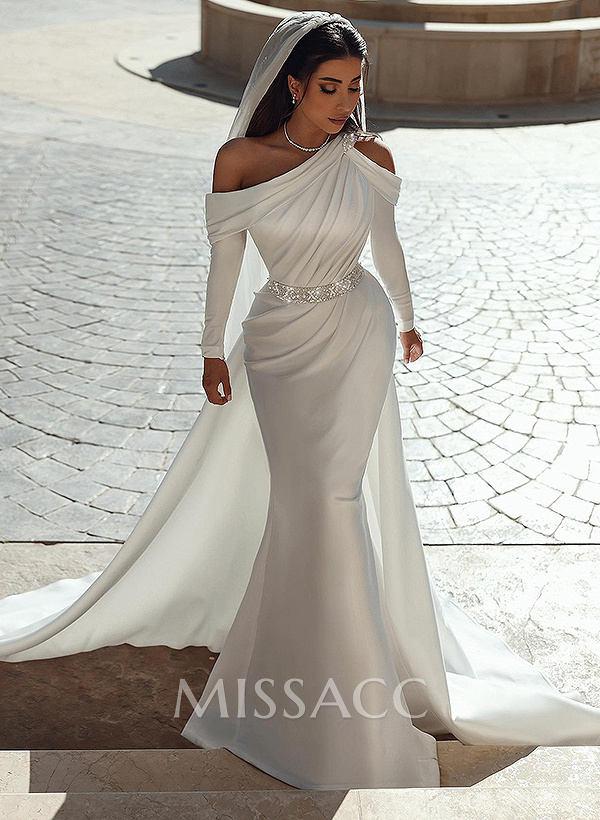 Long Sleeves Trumpet/Mermaid Beading Wedding Dresses Long Sleeves Trumpet/Mermaid Beading Wedding Dresses
