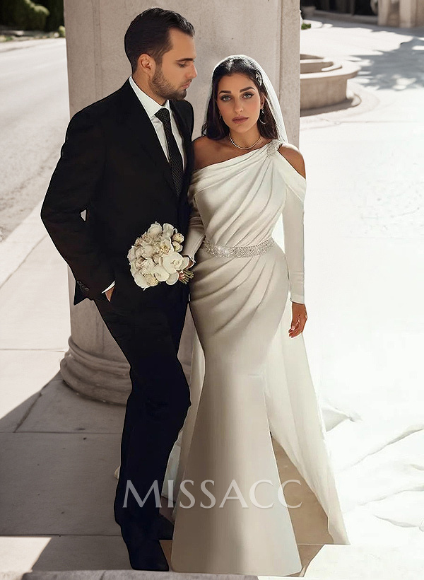 Long Sleeves Trumpet/Mermaid Beading Wedding Dresses Long Sleeves Trumpet/Mermaid Beading Wedding Dresses