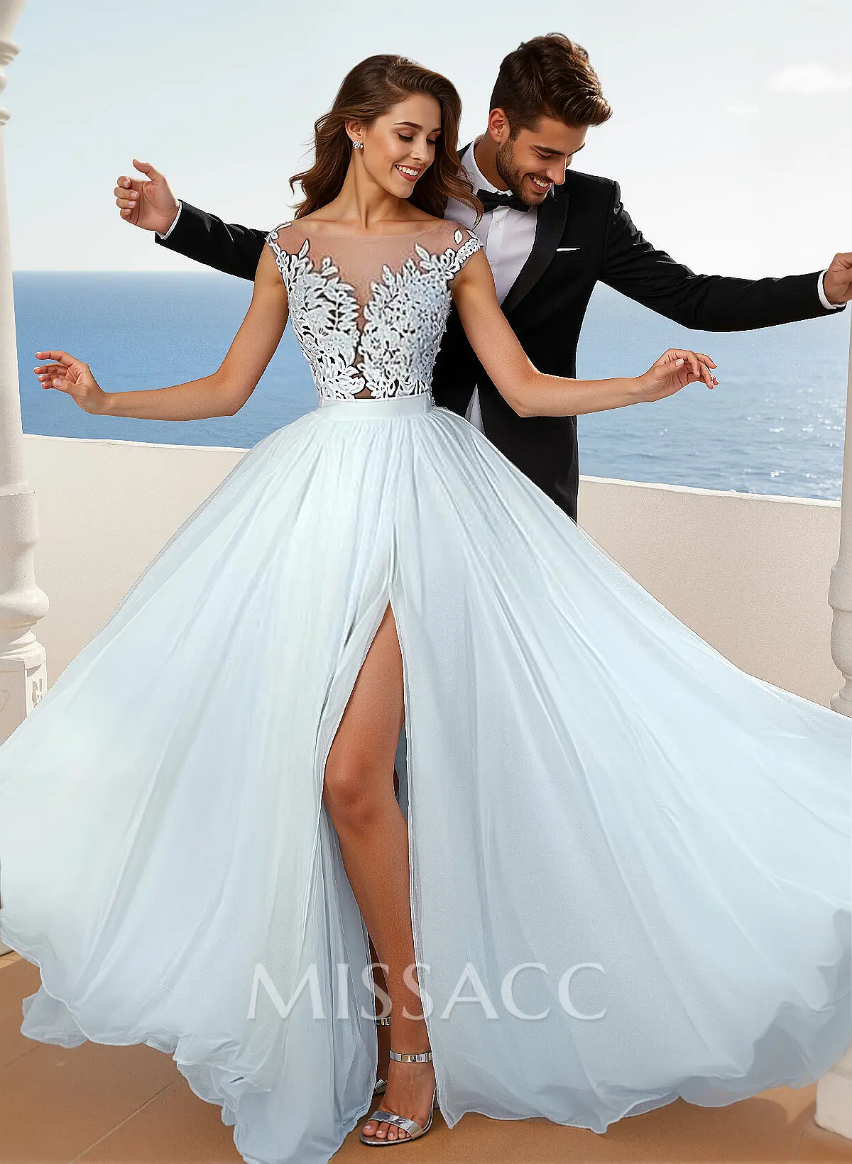 white lace maternity dresses White Plus Size Plunging Lace Maternity Wedding Dress