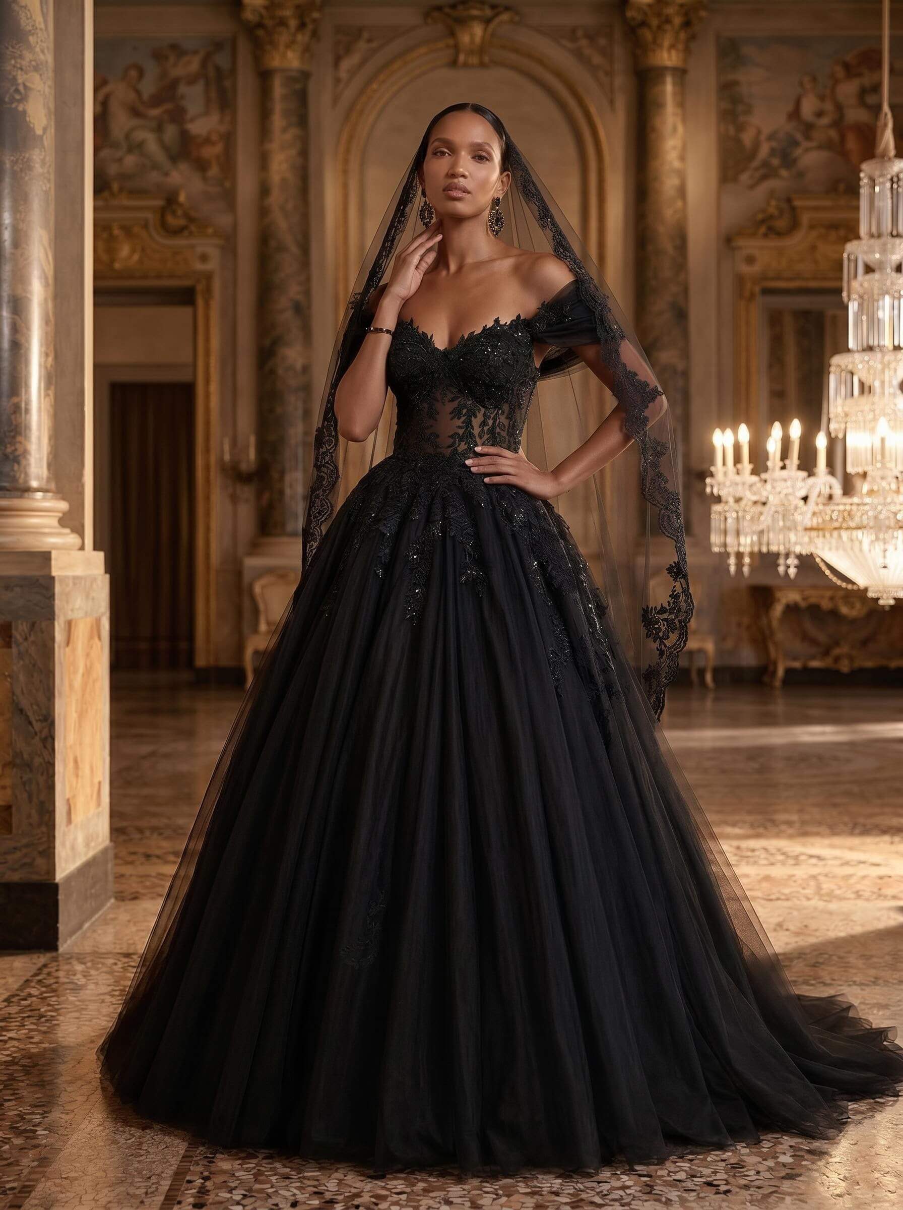 A-Line Off-The-Shoulder Short Sleeves Lace/Tulle Wedding Dresses A-Line Off-The-Shoulder Short Sleeves Lace/Tulle Wedding Dresses