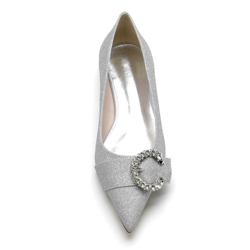 Elegant Point Toe Glitter Wedding Shoes