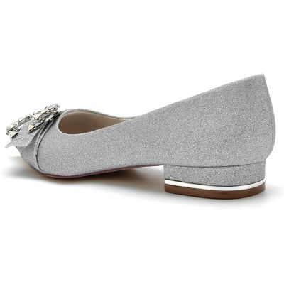 Elegant Point Toe Glitter Wedding Shoes
