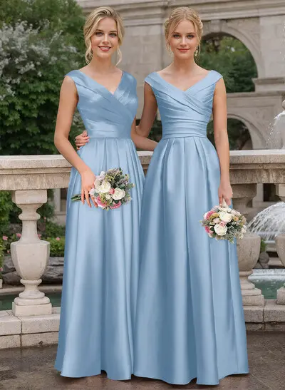 Bridesmaids With Different Dresses Same Color Dusty Blue Bridesmaid Dresses  X2 Australia