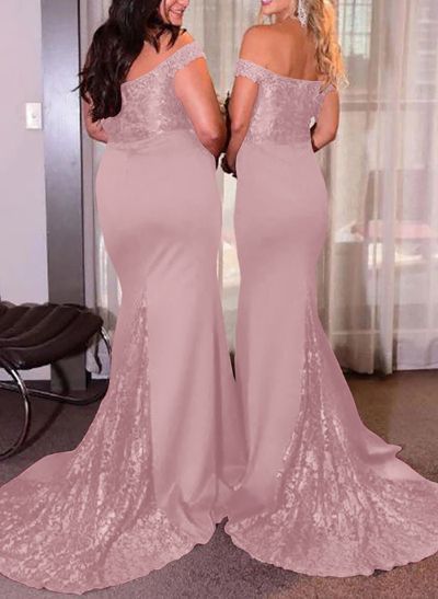 Trumpet/Mermaid Elastic Satin Bridesmaid Dresses With Sequins