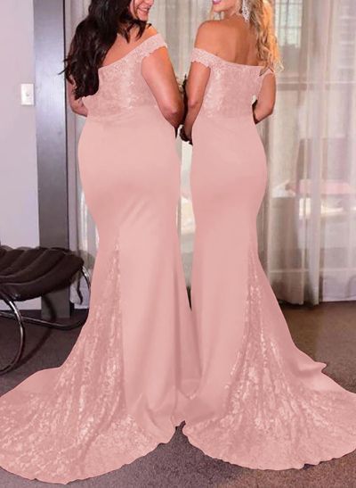Trumpet/Mermaid Elastic Satin Bridesmaid Dresses With Sequins