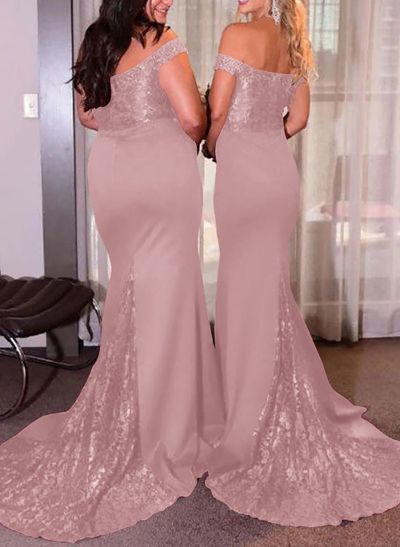 Trumpet/Mermaid Elastic Satin Bridesmaid Dresses With Sequins