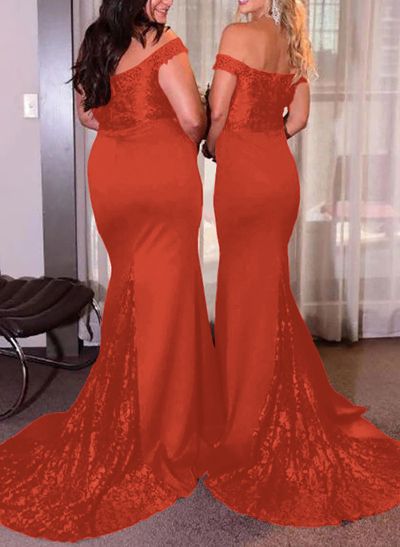 Trumpet/Mermaid Elastic Satin Bridesmaid Dresses With Sequins