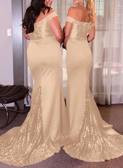 Trumpet/Mermaid Elastic Satin Bridesmaid Dresses With Sequins