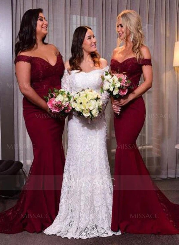 Trumpet/Mermaid Elastic Satin Bridesmaid Dresses With Sequins