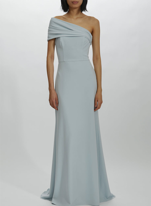 Sheath/Column One-Shoulder Sleeveless Elastic Satin Bridesmaid Dresses