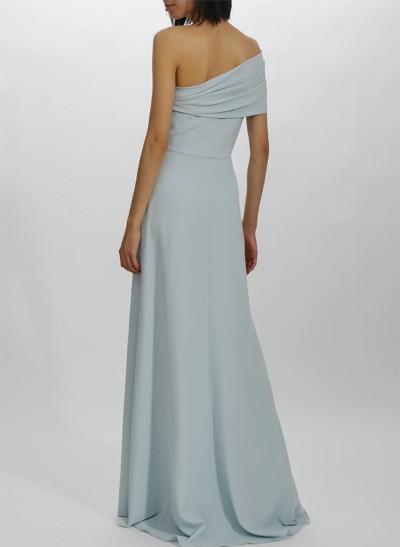 Sheath/Column One-Shoulder Sleeveless Elastic Satin Bridesmaid Dresses