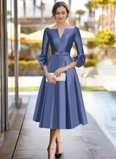 3/4 sleeve fit and flare cocktail dress Short 3/4 Sleeve Lace Cocktail Dress