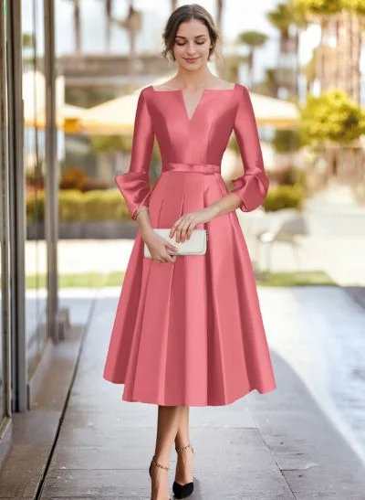 tea length evening dresses with sleeves Women's V Neck Chiffon Mother of The Bride Dresses for Wedding Tea Length Lace Formal Dress with Sleeves LA91 0 Black at Amazon Women's Clothing store
