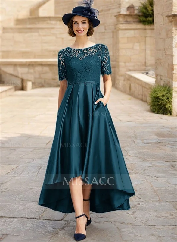 lace a line cocktail dress Ladivine CD0213 Elegant Embellished Mini Dress Emerald / XXS