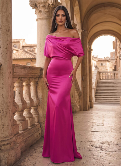 Trumpet/Mermaid Asymmetrical Neck Simple Evening Dresses