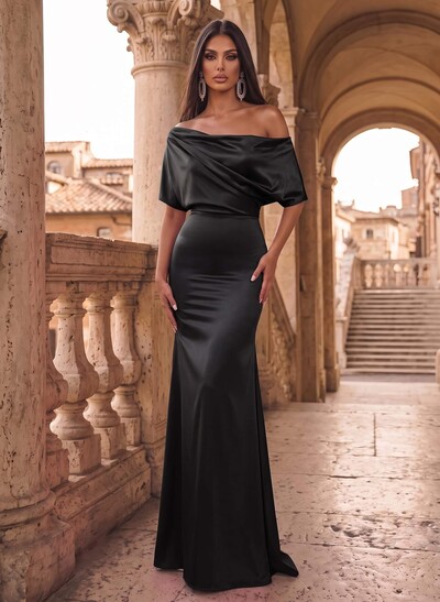 Trumpet/Mermaid Asymmetrical Neck Simple Evening Dresses
