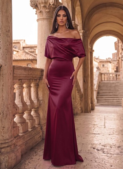 Trumpet/Mermaid Asymmetrical Neck Simple Evening Dresses