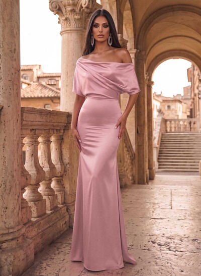 Trumpet/Mermaid Asymmetrical Neck Simple Evening Dresses