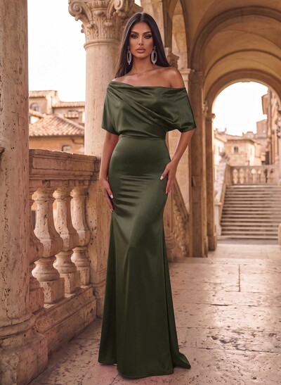 Trumpet/Mermaid Asymmetrical Neck Simple Evening Dresses