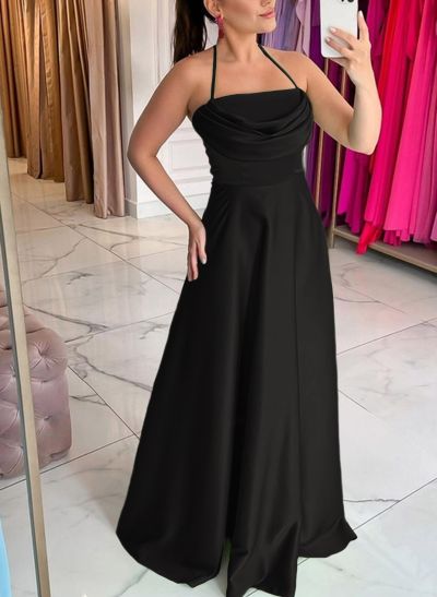 Halter Backless A-Line Simple Evening Dresses