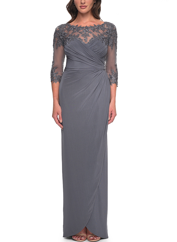 Sheath/Column Illusion Neck Mother Of The Bride Dresses With Lace