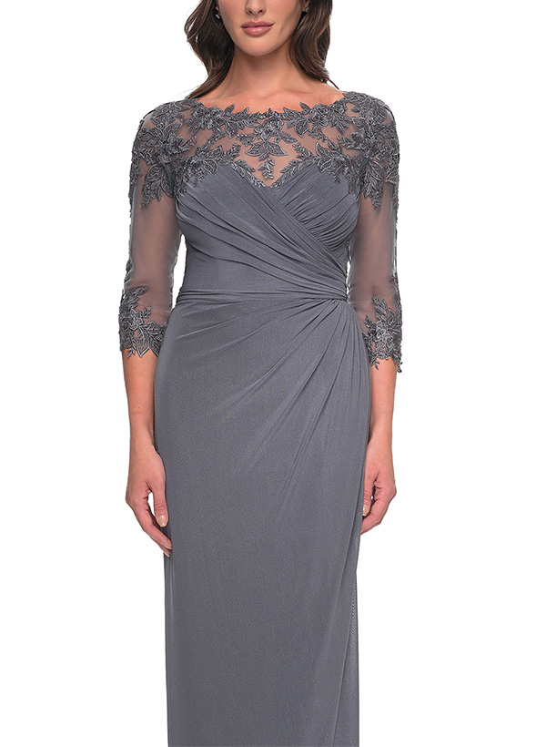 Sheath/Column Illusion Neck Mother Of The Bride Dresses With Lace