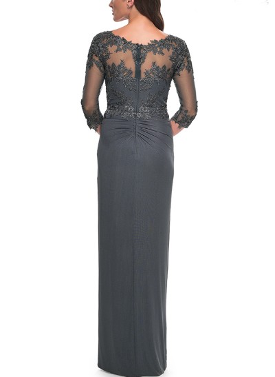 Sheath/Column Illusion Neck Mother Of The Bride Dresses With Lace