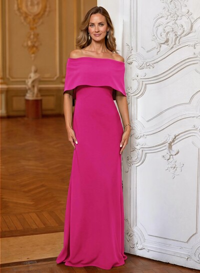 A-Line Off-The-Shoulder Sleeveless Elastic Satin Mother Of The Bride Dresses