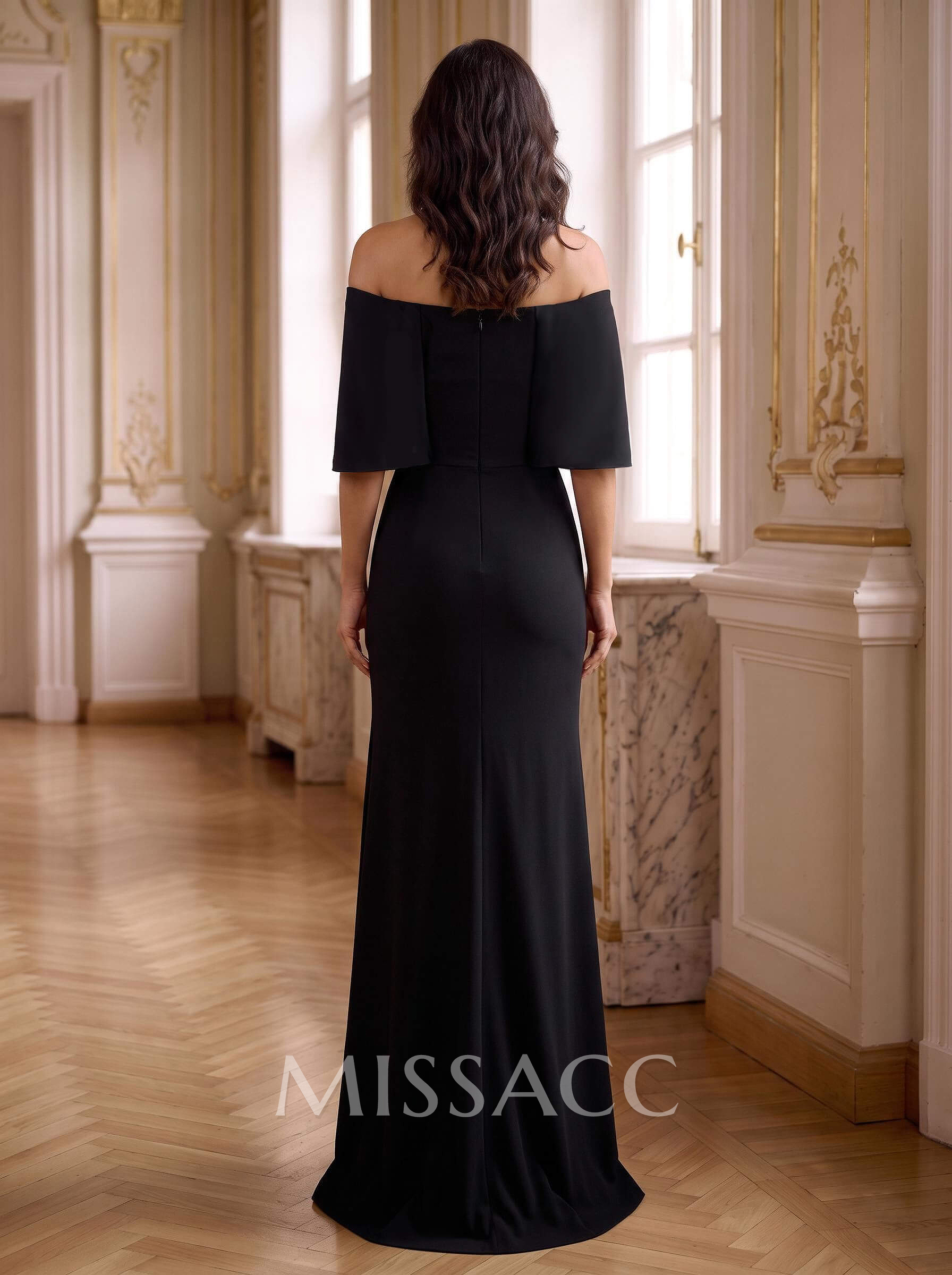 A-Line Off-The-Shoulder Sleeveless Elastic Satin Mother Of The Bride Dresses