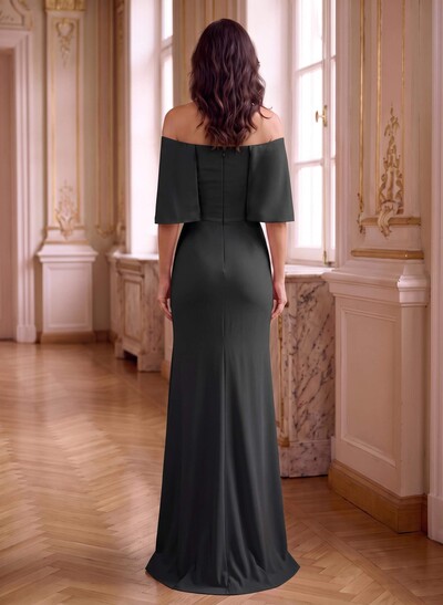 A-Line Off-The-Shoulder Sleeveless Stretch Satin Mother Of The Bride Dresses
