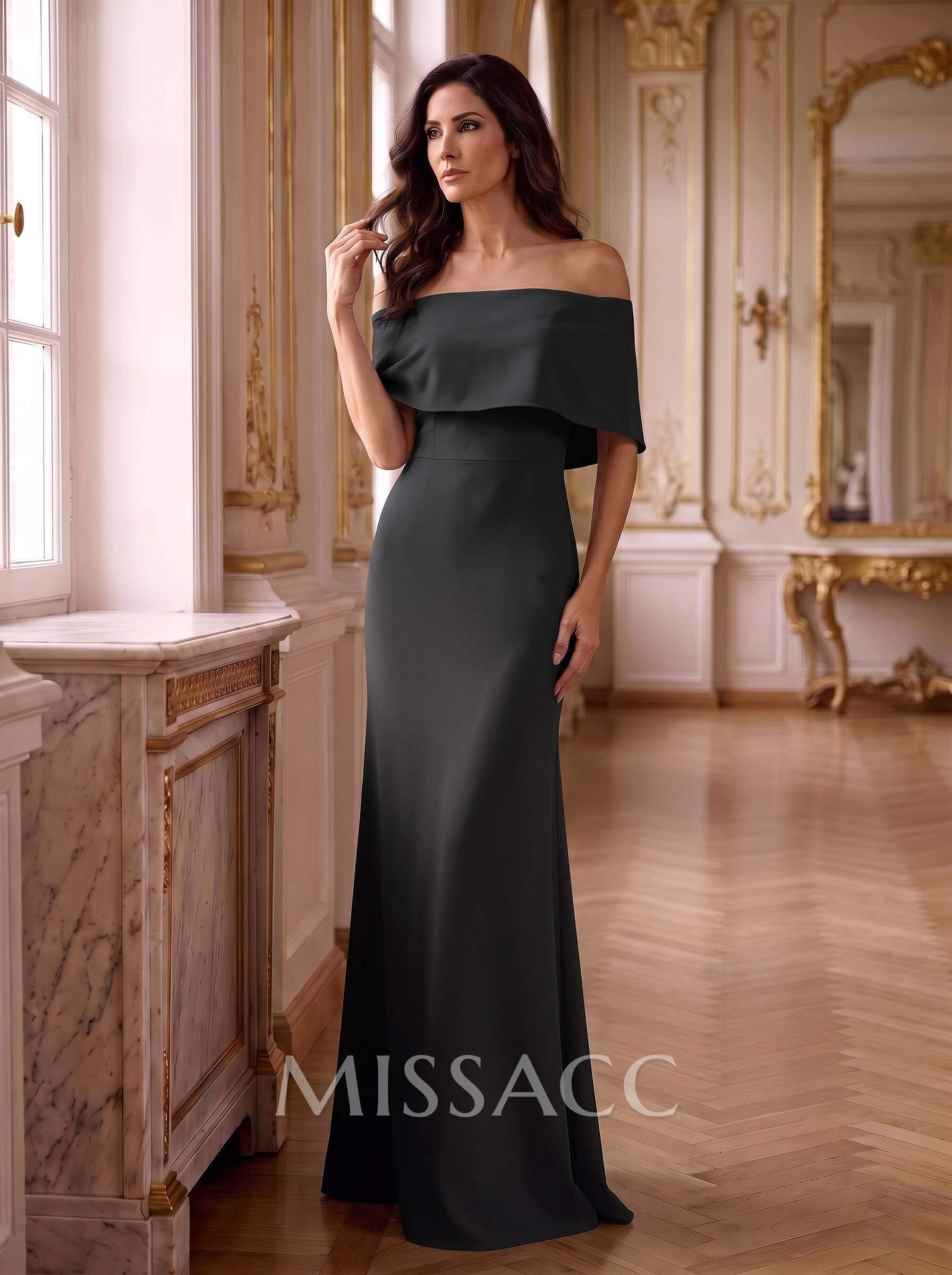 A-Line Off-The-Shoulder Sleeveless Elastic Satin Mother Of The Bride Dresses A-Line Off-The-Shoulder Sleeveless Elastic Satin Mother Of The Bride Dresses