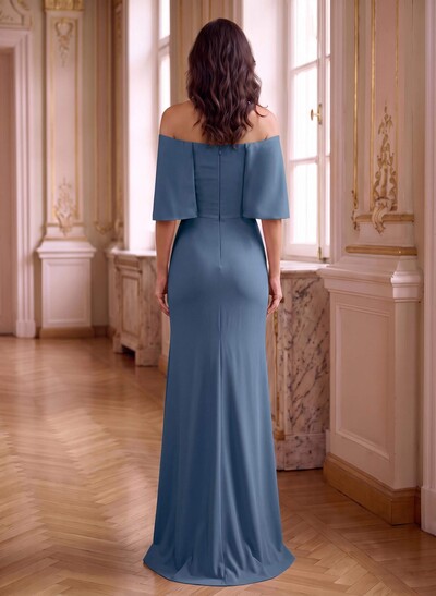 A-Line Off-The-Shoulder Sleeveless Stretch Satin Mother Of The Bride Dresses