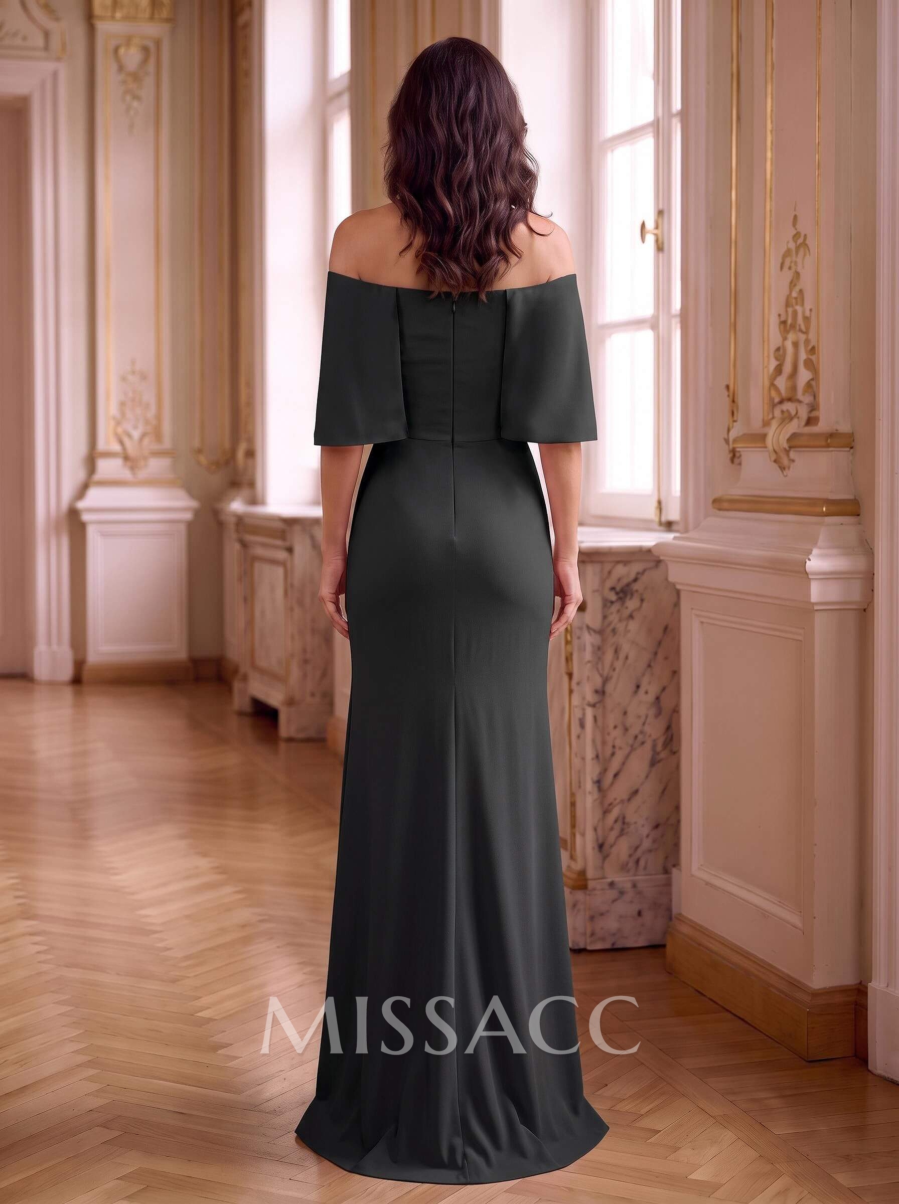 A-Line Off-The-Shoulder Sleeveless Elastic Satin Mother Of The Bride Dresses A-Line Off-The-Shoulder Sleeveless Elastic Satin Mother Of The Bride Dresses