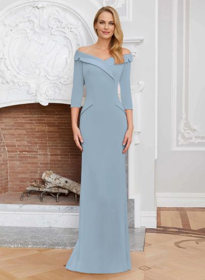 Sheath/Column Off-The-Shoulder Elastic Satin Mother Of The